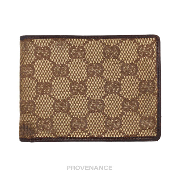 Gucci 6CC Bifold Wallet - GG Canvas Brown - Picture 1 of 7